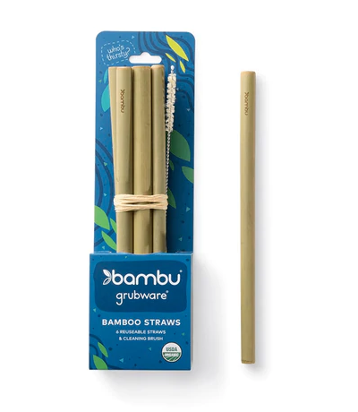 Bambu Reusable Bamboo Straws (set of 6)