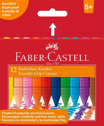 Faber-Castell Erasable Hexagonal Grip Crayons Pack of 12