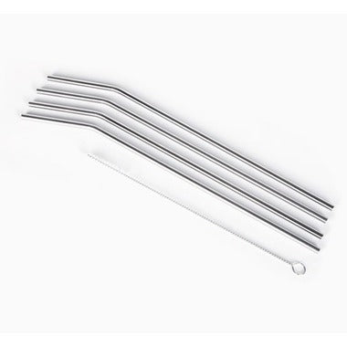 Onyx Stainless Steel Straws with Brush 4 pack
