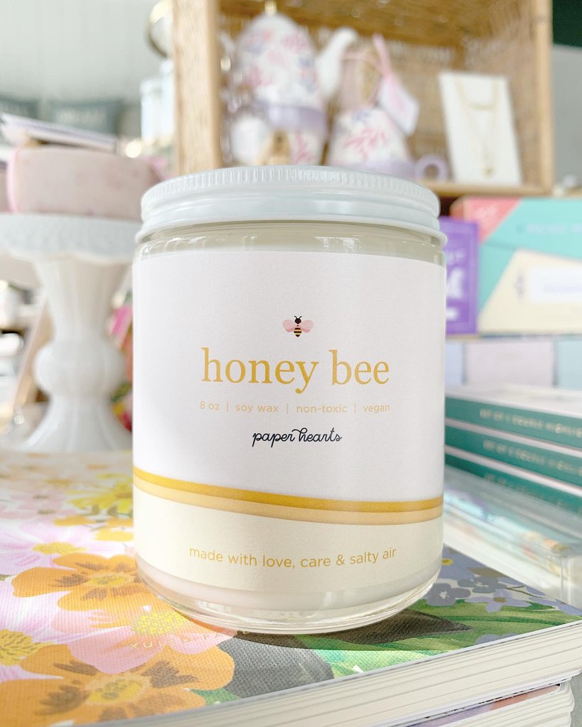 Halifax Paper Hearts Hand Poured Honeybee Soy Candle