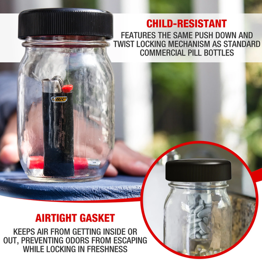 Masontops Jar Safe Child-Resistant Stash Lid