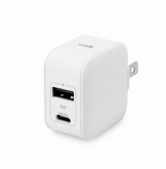 USB-C + USB-A 25W Wall Charger by LOGiiX